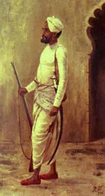 Raja Ravi Varma Rajaputra soldier Spain oil painting art